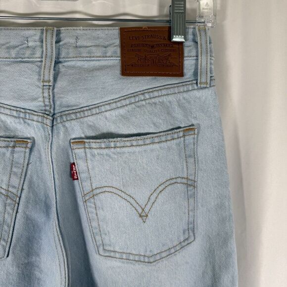Levis Ribcage Straight Ankle Jeans Women's 26 Light Wash Blue Denim Button Fly - Picture 15 of 15